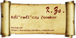 Körmöczy Zsombor névjegykártya
